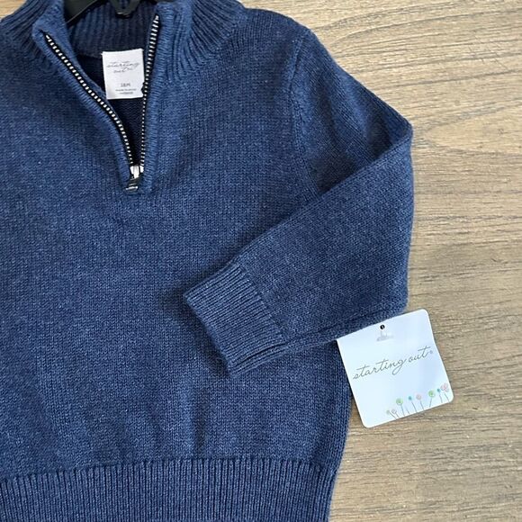 Starting Out Baby Boy Quarter Zip Pullover Sweater - Picture 7 of 8